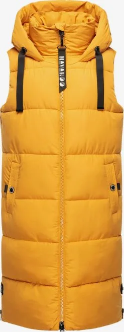 Navahoo Vestes Sans Manches Gilet Femme Jaune