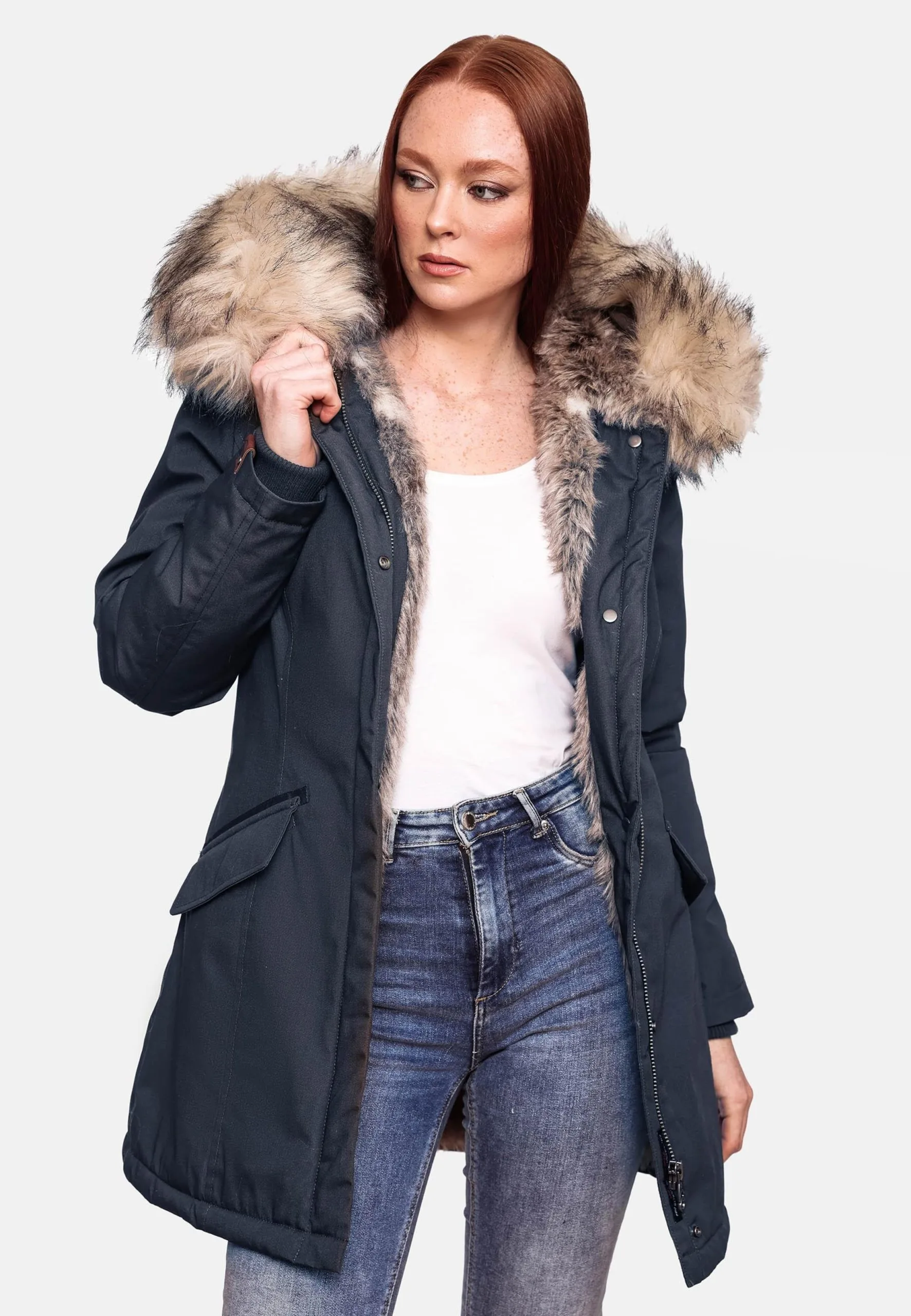 Navahoo Parkas Parka D’hiver Cristal Femme Bleu Foncé – Image 6