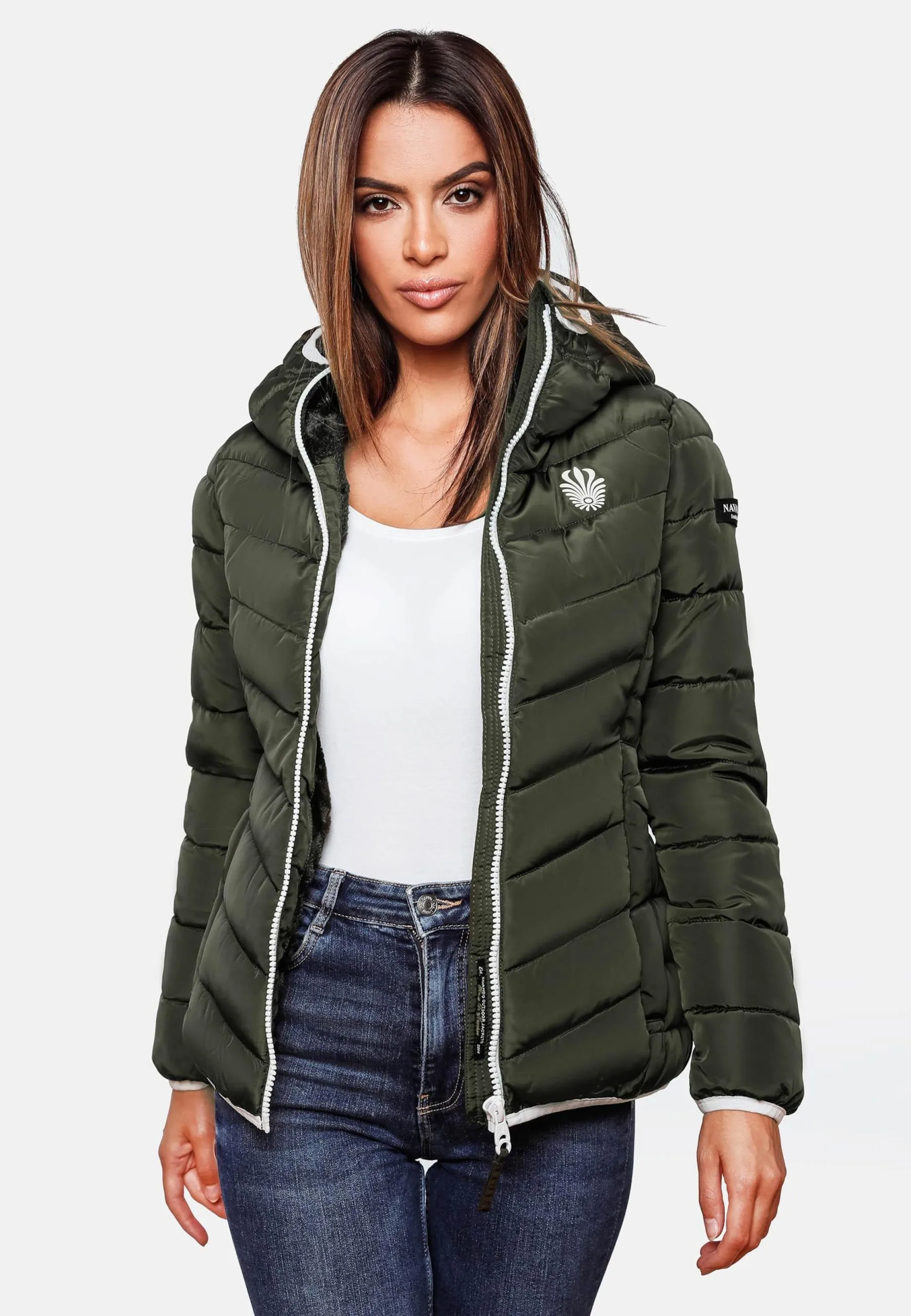 Navahoo Vestes De Mi-saison Veste Mi-saison Elva Femme Olive – Image 8