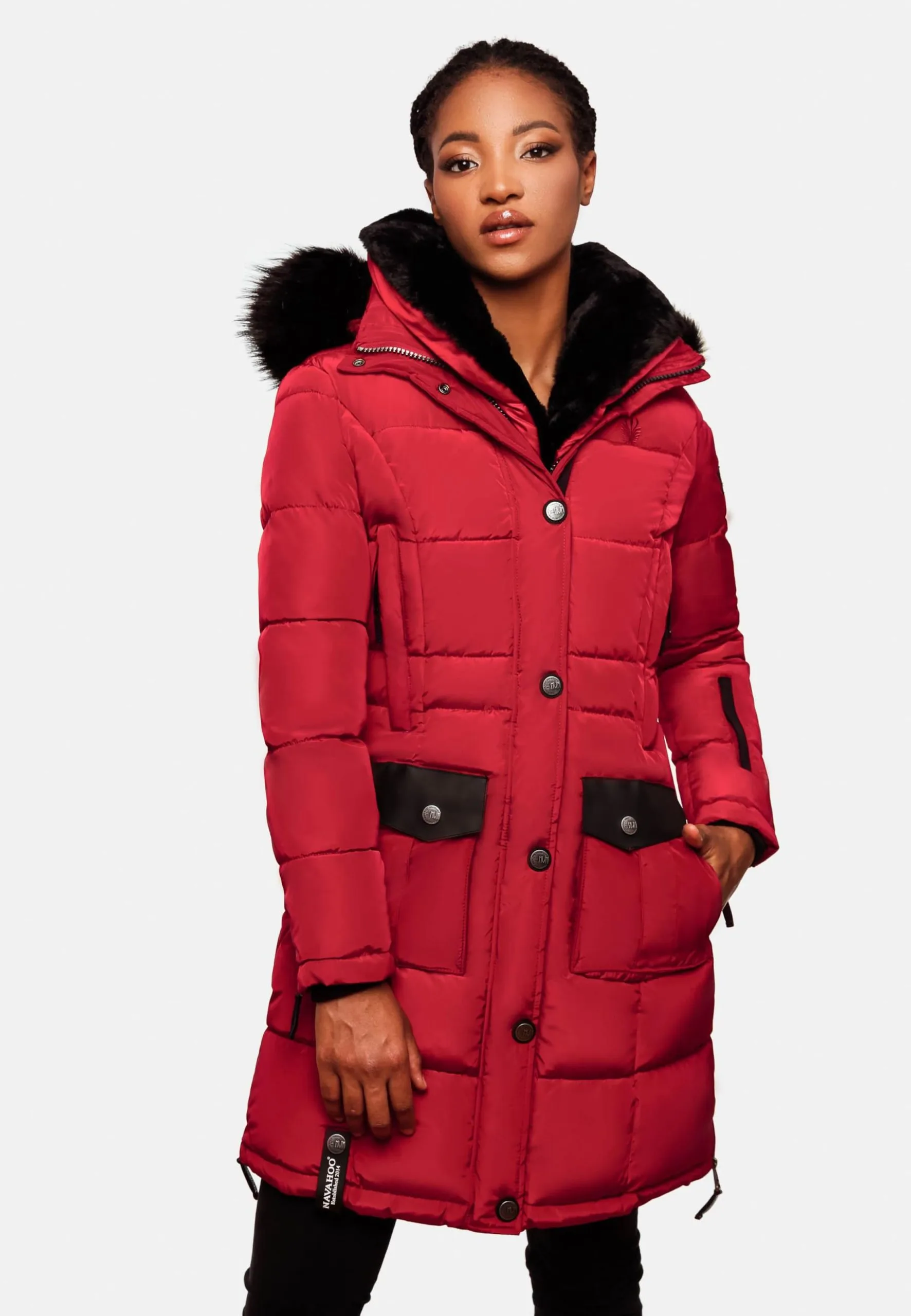 Navahoo Manteaux Dhiver Manteau D’hiver Sinja Femme Rouge – Image 7