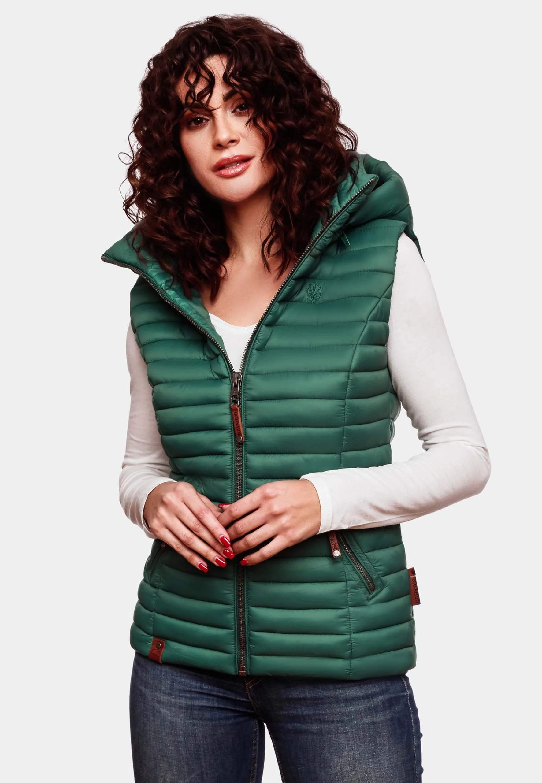 Navahoo Vestes Sans Manches Gilet Shadaa Femme Vert Foncé – Image 5